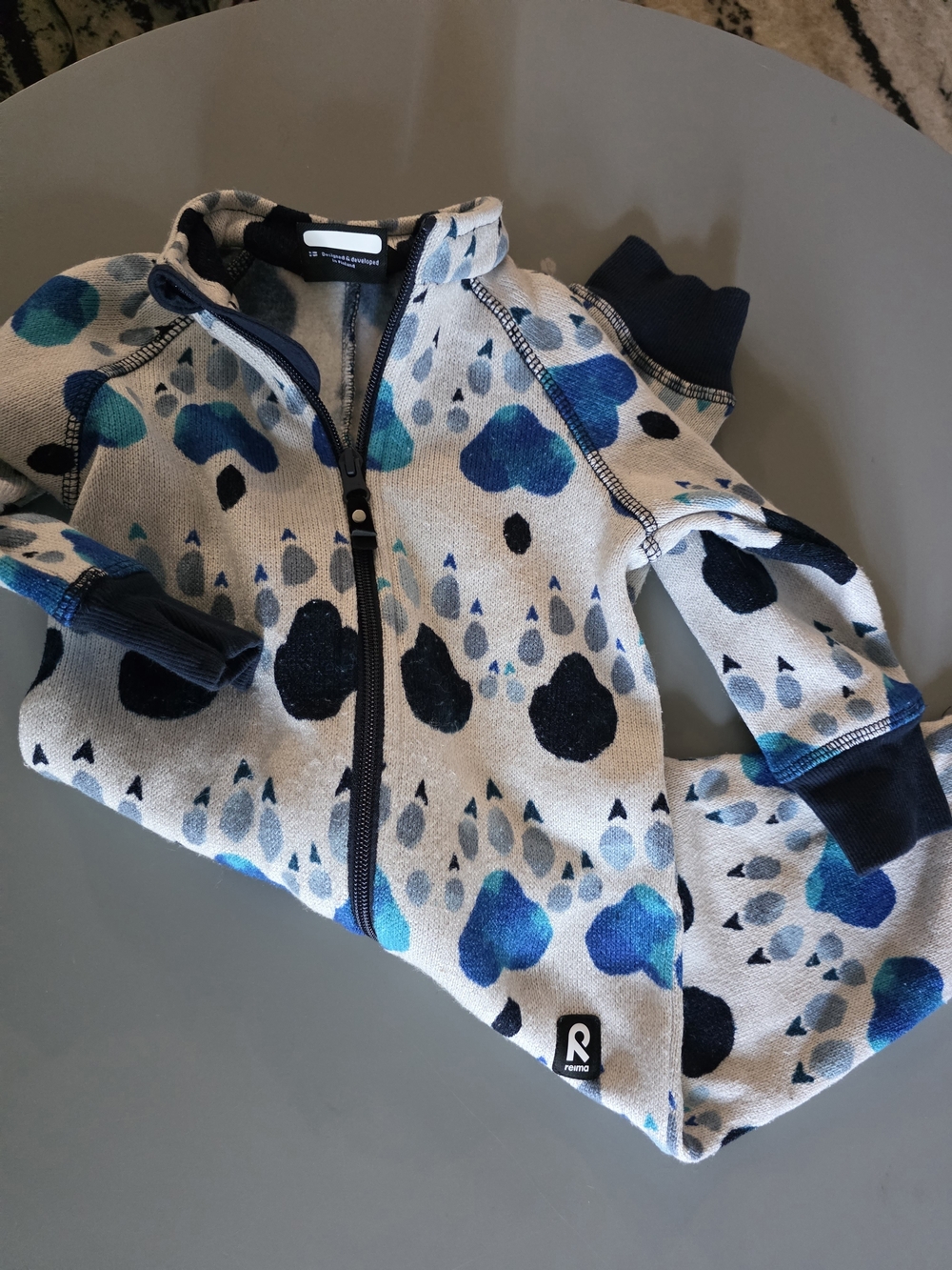 Kids Zip-Up Sweatshirt Jacket - Blue Multi REIMA 80